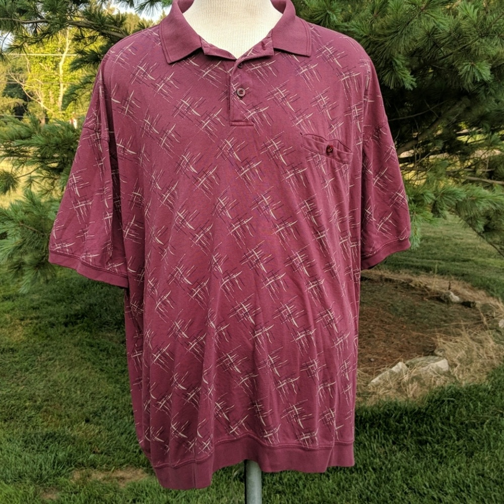 CANYON RIDGE Checkered-Pattern Polo Shirt Men 4XL